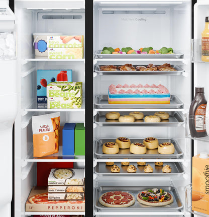 GZS24NYYFS GE® 23.6 Cu. Ft. Counter-Depth Side-By-Side Refrigerator with Extra Tall Dispenser and In-Door Icemaker