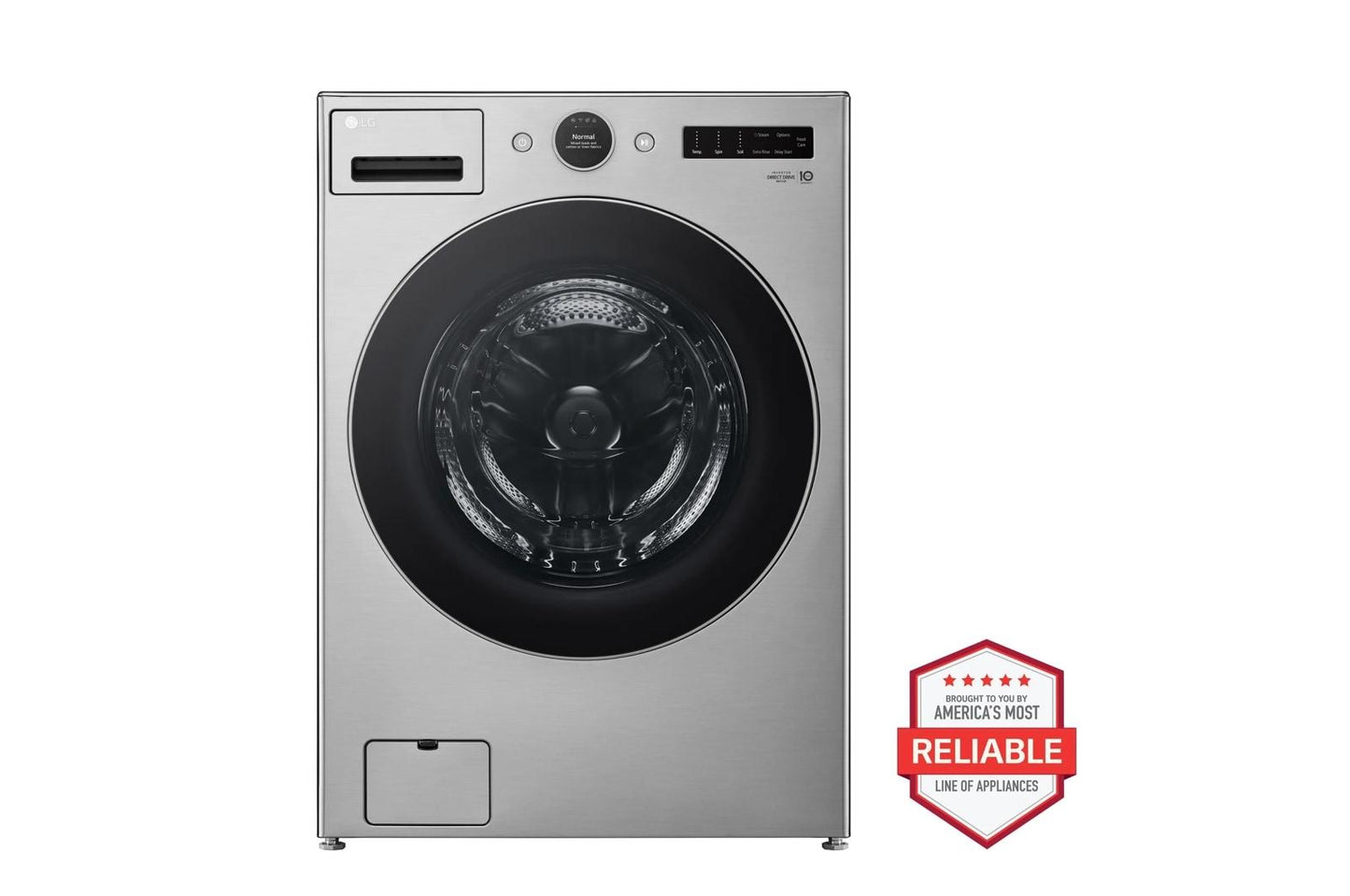 Lg WM5500HVADLHC5502VWD300CVWDP6V 4.5 cu. ft. Front Load Washer and 7.8 cu.ft. Heat Pump Dryer with pedestal washer and drawer Laundry Set in Graphite Steel