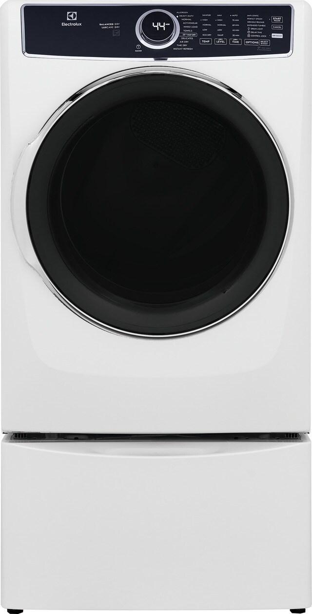 ELFE7637AW Electrolux Front Load Perfect Steam™ Electric Dryer with Balanced Dry™ and Instant Refresh - 8.0 Cu. Ft.