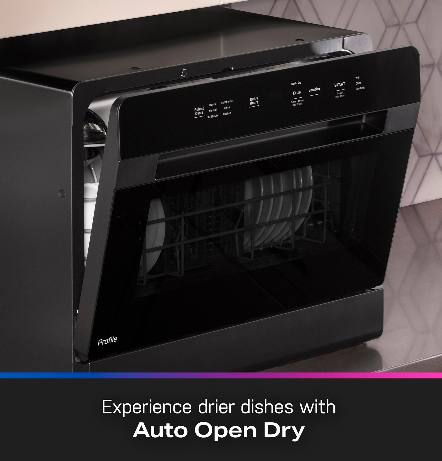 PZF560HGWBB GE Profile™ ENERGY STAR® Smart Compact Dishwasher for Countertop or Built-In