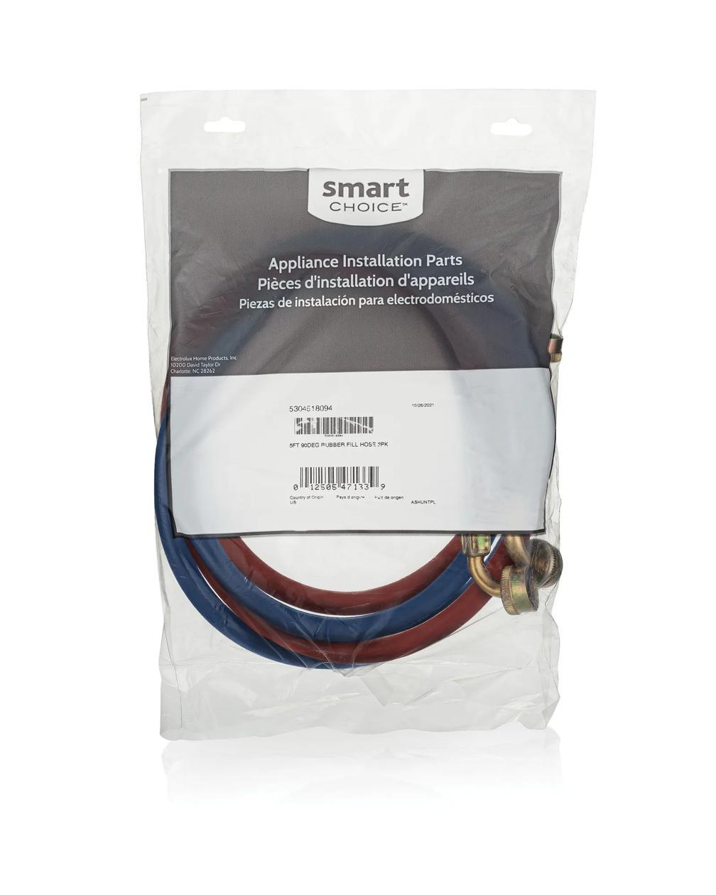 Electrolux 5304518094 5ft Rubber Laundry Fill Hose with 90 Degree Elbow, 2 Pack