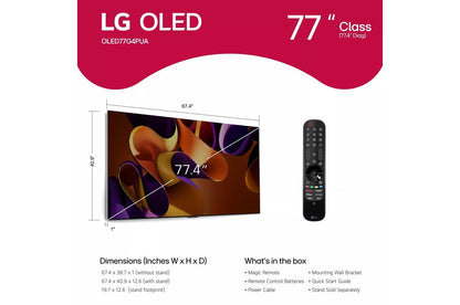 Lg OLED77G4WUA 77 Inch Class LG OLED evo G4 4K Smart TV 2024 with Supplied Wall Mount