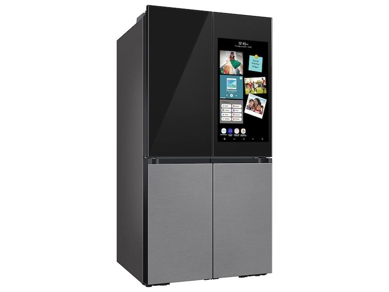 Samsung Bespoke Counter Depth 4-Door Flex™ Refrigerator (23 cu. ft.) with Family Hub™   in Charcoal Glass Top and Stainless Steel Bottom Panels