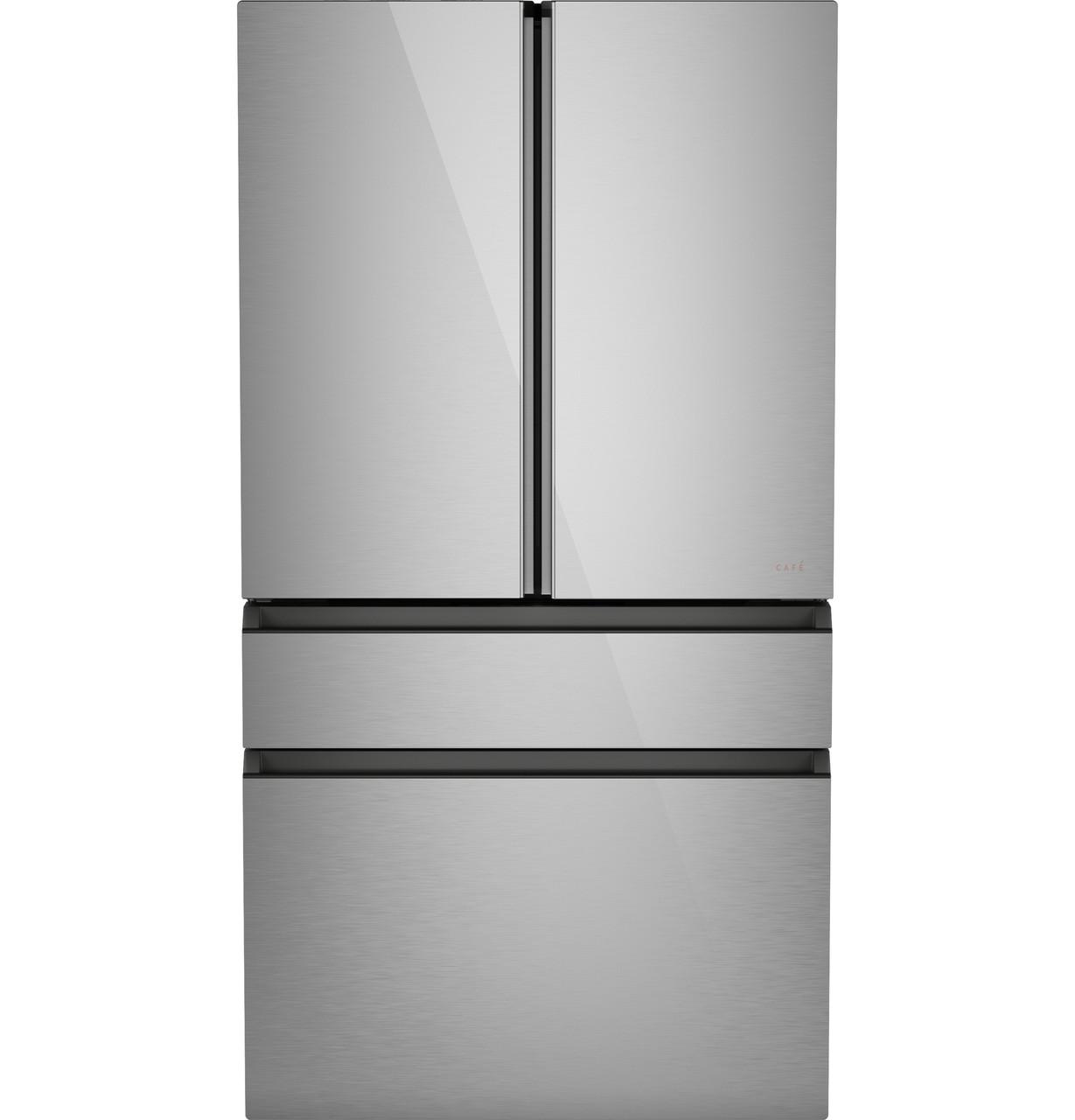 Cafe Caf(eback)™ ENERGY STAR® 28.7 Cu. Ft. Smart 4-Door French-Door Refrigerator in Platinum Glass With Dual-Dispense AutoFill Pitcher