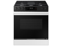 Samsung NSG6DB830012 Bespoke 6.0 cu. ft. Smart Slide-In Gas Range with Air Fry & Precision Knobs in White Glass