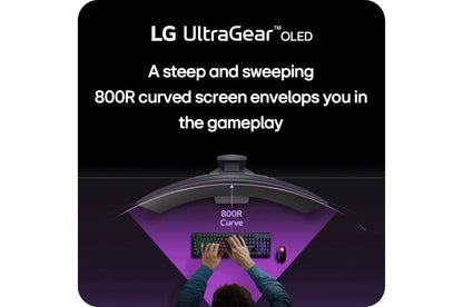 Lg 34GS95QEB 34 Inch UltraGear™ OLED WQHD 1440P 240Hz 0.03ms G-Sync Compatible 800R Curved Gaming Monitor - 34GS95QE-B