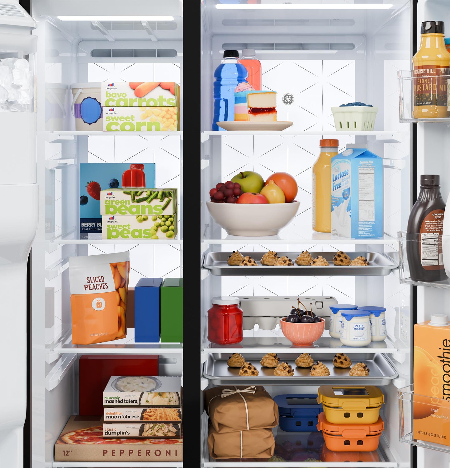 GSS28PYYFS GE® 27.7 Cu. Ft. Side-By-Side Refrigerator with LED Light Walls and Extra Tall Dispenser