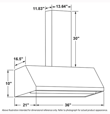 Cafe UVW8364SPSS 36" Designer Wall Mount Hood w/ Dimmable LED Lighting