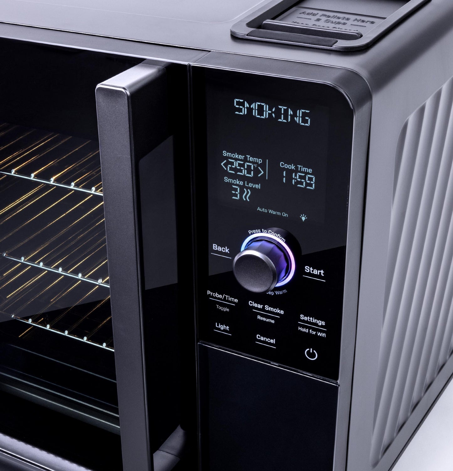 P9SBAAS6VBB GE Profile™ Smart Indoor Pellet Smoker