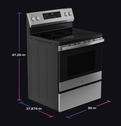 PRF700AYFS GE Profile™ ENERGY STAR® 30" Smart Free-Standing Electric Convection Range with No Preheat Air Fry and EasyWash™ Oven Tray