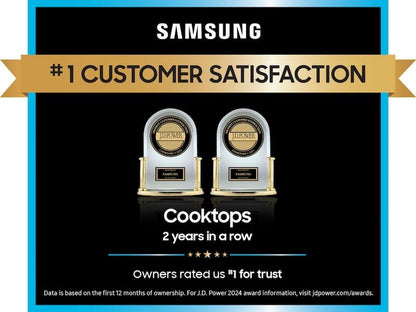 Samsung CC70F30S2D 30" Induction Cooktop with Anti-Scratch Matte Glass and Sync Burners in Black