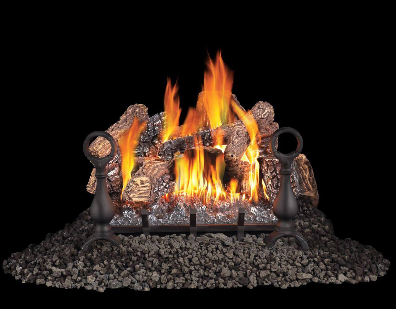 Napoleon Bbq GL18NE Fiberglow 18 Gas Log Set, Electronic ignition