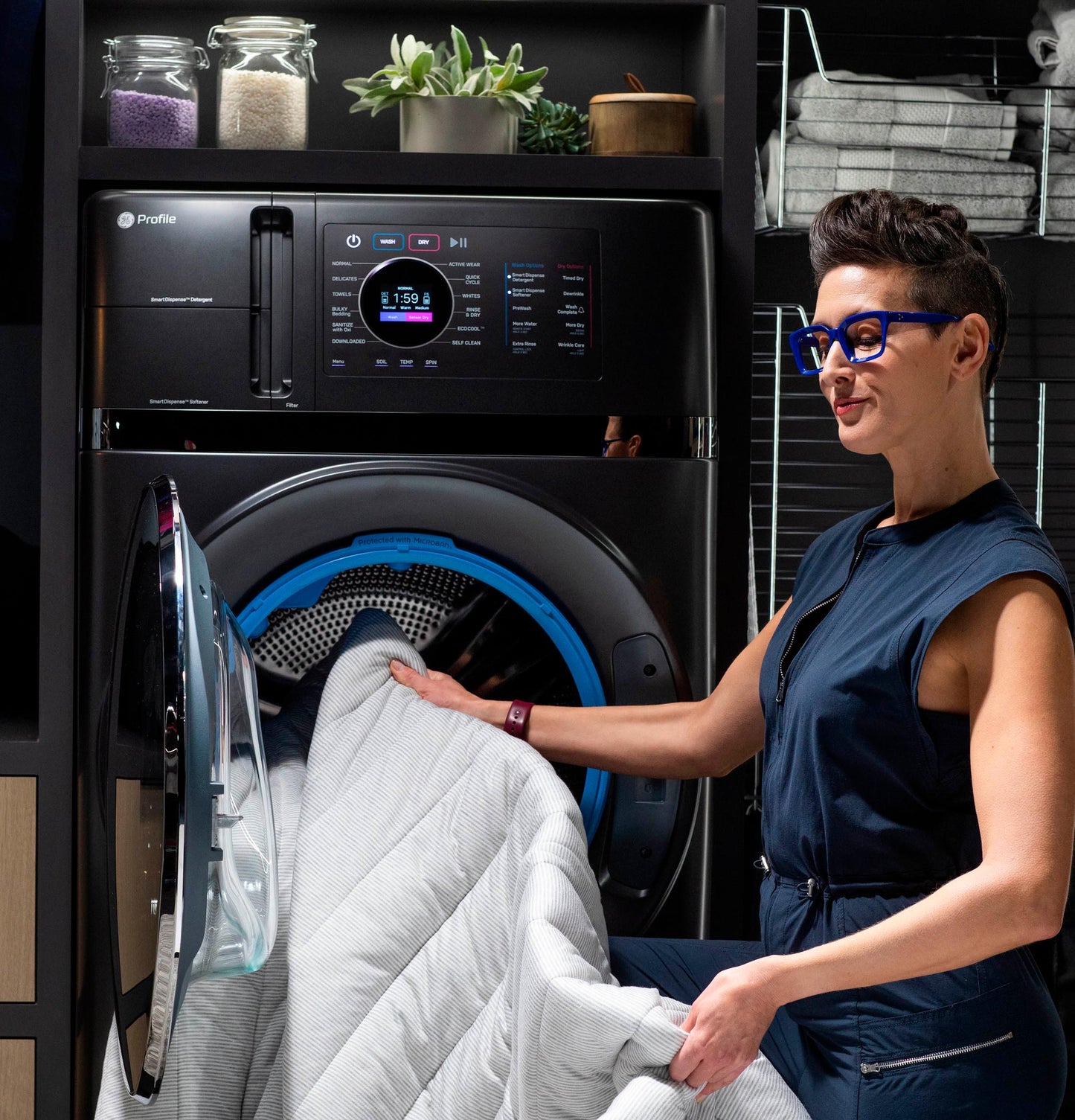 PFQ97HSPVDS GE Profile ENERGY STAR 4.8 cu. ft. Capacity UltraFast Combo with Ventless Inverter Heat Pump Technology Washer/Dryer