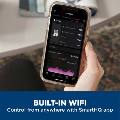 ADHE50WWF GE® 50 Pint Portable Dehumidifier with Smart Dry for Wet Spaces