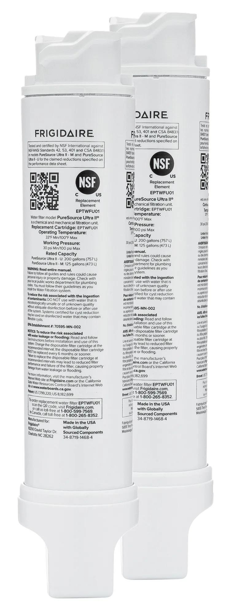 Frigidaire EPTWFU012PAK PureSource Ultra® II Water and Ice Refrigerator Filter - Set of 2