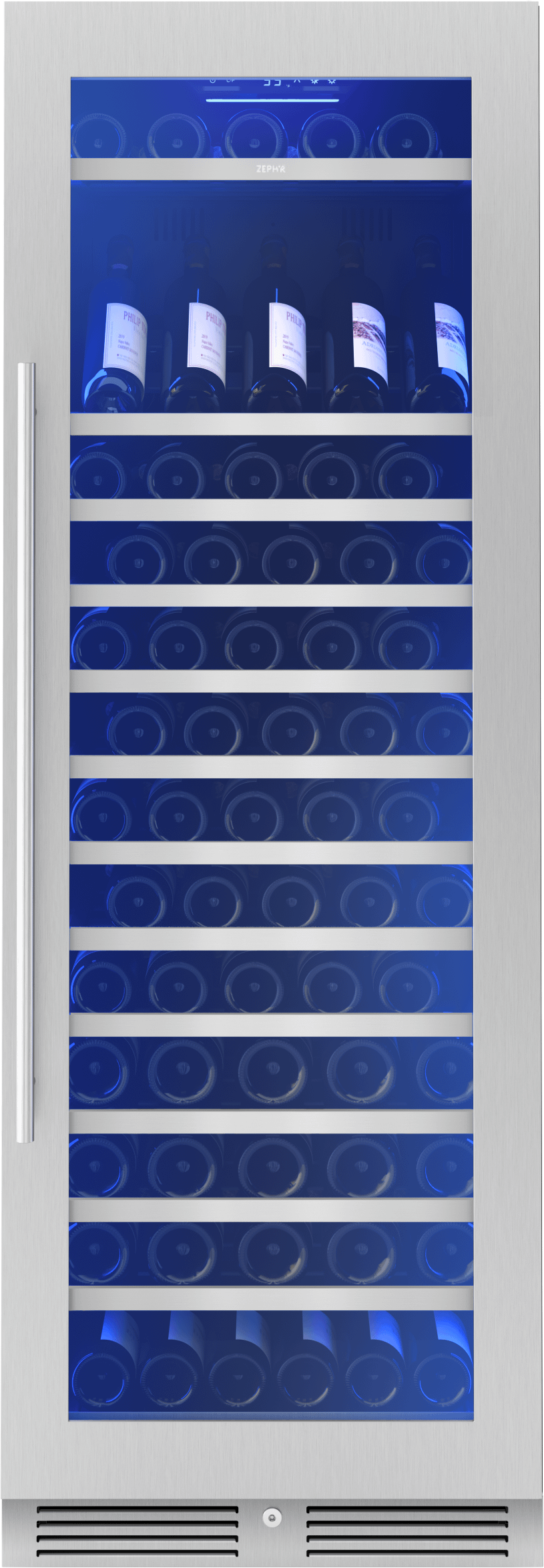 Zephyr PRW24F01CG Presrv Wine Cooler, 24in Full Size, SS+Glass, Reversible Door, 1 Zone