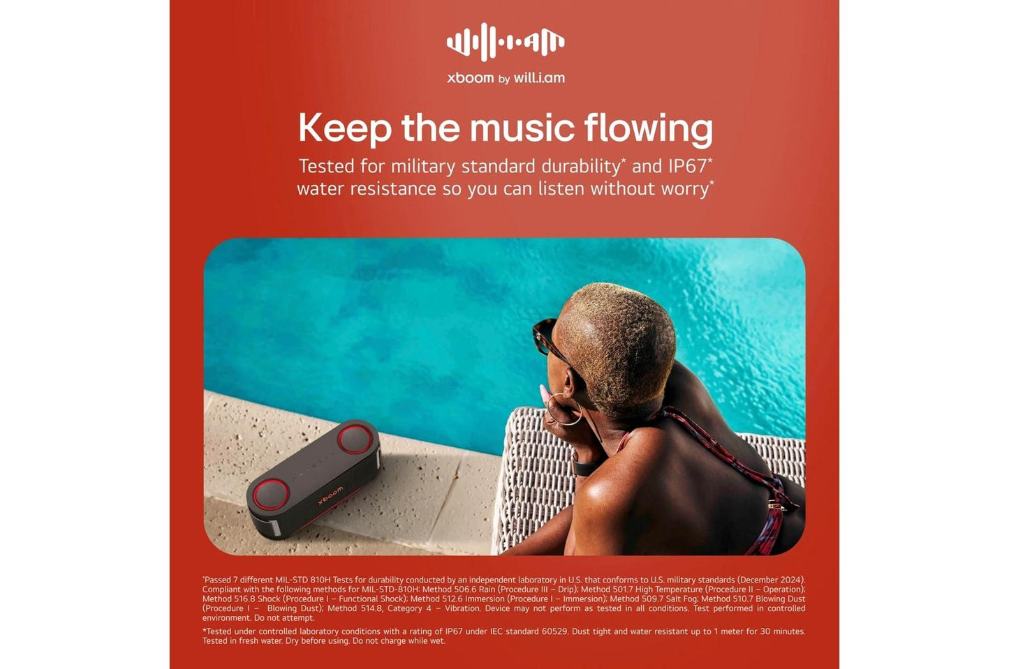 BOUNCEAUSALBK LG xboom Bounce  Bluetooth Speaker  xboom Signature Sound by will.i.am with Dual Passive Radiators