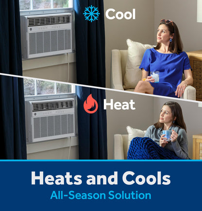 AWGP12WWF GE® ENERGY STAR® 11,000 BTU Smart Heat/Cool with Heat Pump Electronic Window Air Conditioner for Large Rooms up to 550 sq. ft.