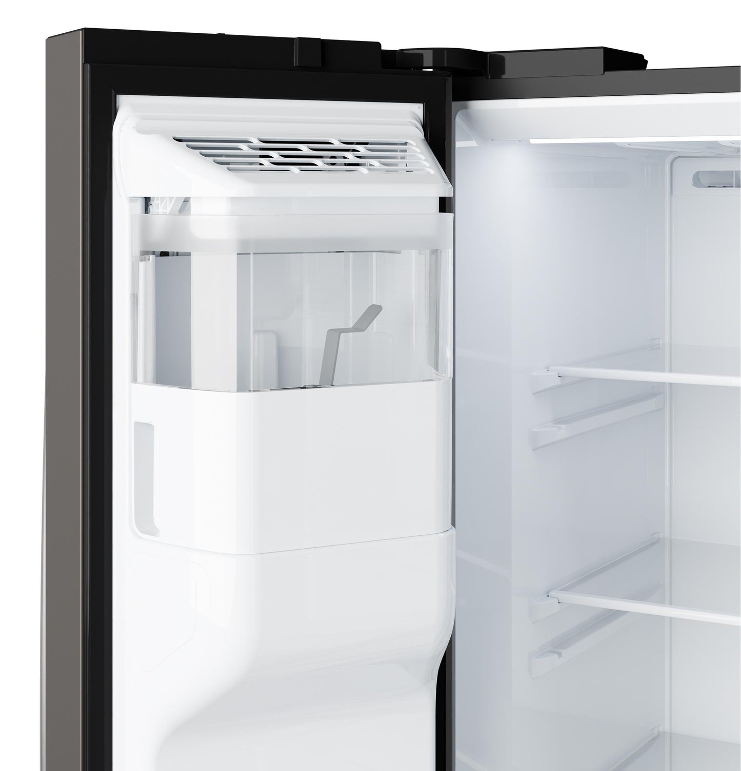 GZS24NMYES GE® 23.6 Cu. Ft. Counter-Depth Side-By-Side Refrigerator with Extra Tall Dispenser and In-Door Icemaker