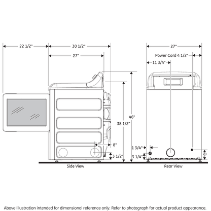 GTD58GBSVWS GE® 7.4 cu. ft. Capacity Gas Dryer with Up To 120 ft. Venting and Sensor Dry