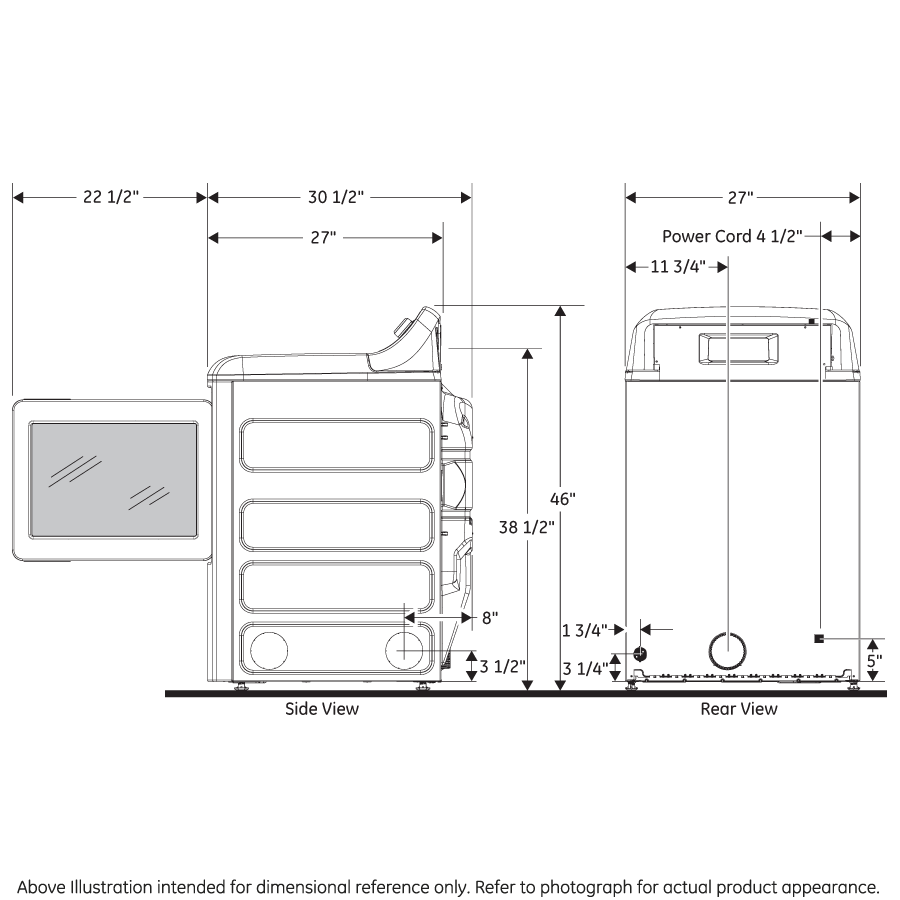 GTD58GBSVWS GE® 7.4 cu. ft. Capacity Gas&#x00A0;Dryer with Up To 120 ft. Venting&#x00A0;and&#x00A0;Sensor Dry