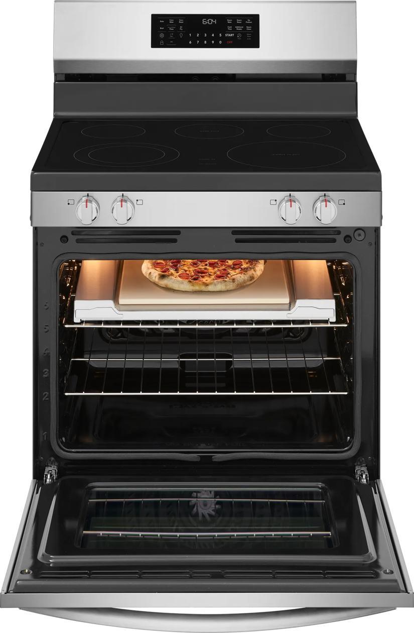 Frigidaire GCRE3070BF 30" Rear Control Electric Range with Stone-Baked Pizza