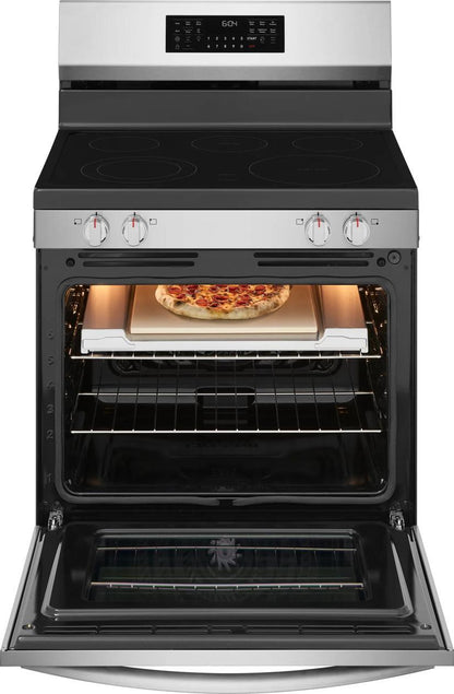 Frigidaire GCRE3070BF 30" Rear Control Electric Range with Stone-Baked Pizza