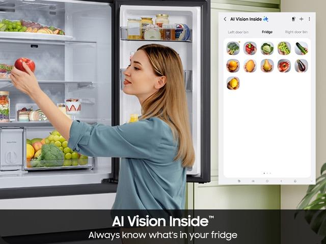 Samsung RF90F23EECR Bespoke AI 4-Door French Door AI Family Hub™  AI Vision & Inner Bev. Center  23 cu.ft.