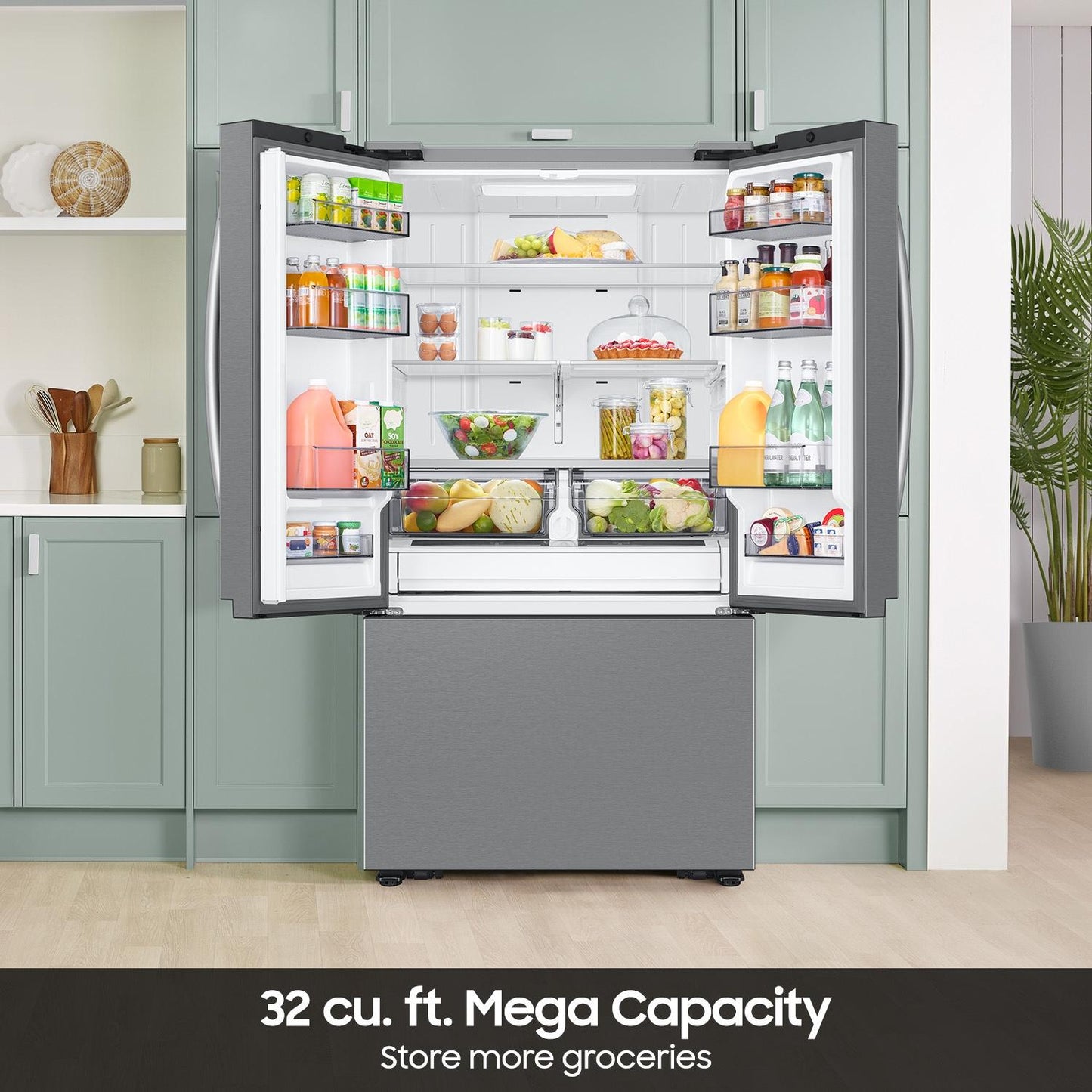 Samsung RF32CG5D00SR Bespoke AI 3-Door French Door Mega Capacity  Auto Ice Maker  32 cu. ft.