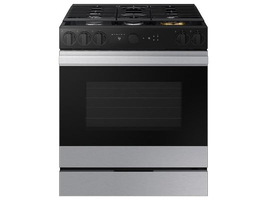Samsung NSG6DG8700SR Bespoke 6.0 cu. ft. Smart Slide-In Gas Range with Smart Oven Camera & Illuminated Precision Knobs in Stainless Steel
