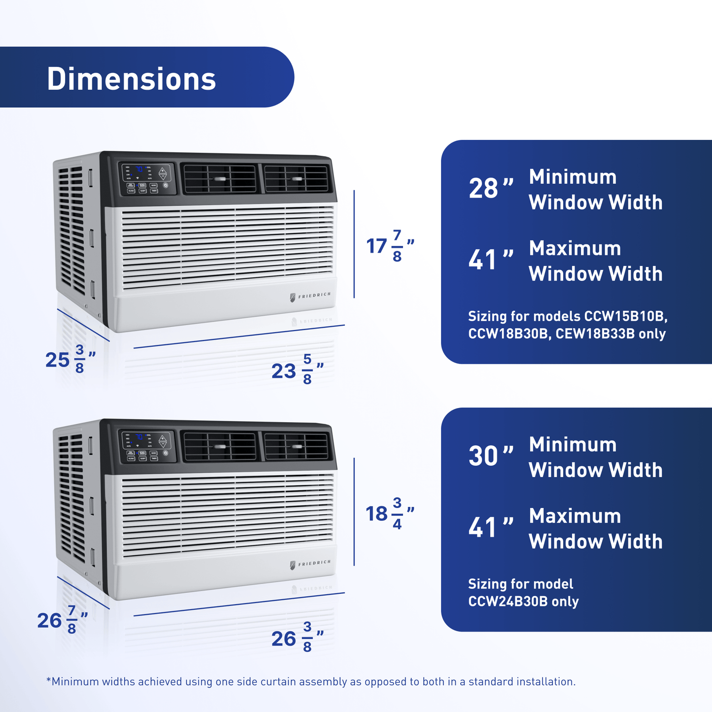 CCW08B10C Friedrich Chill Premier 8,000 BTU 115V Smart Window/Wall Air Conditioner - Cool Only
