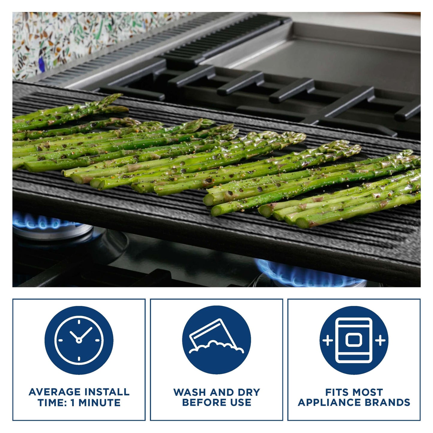 Ge Appliances WB31X24998 Reversible Griddle / Grill Combo