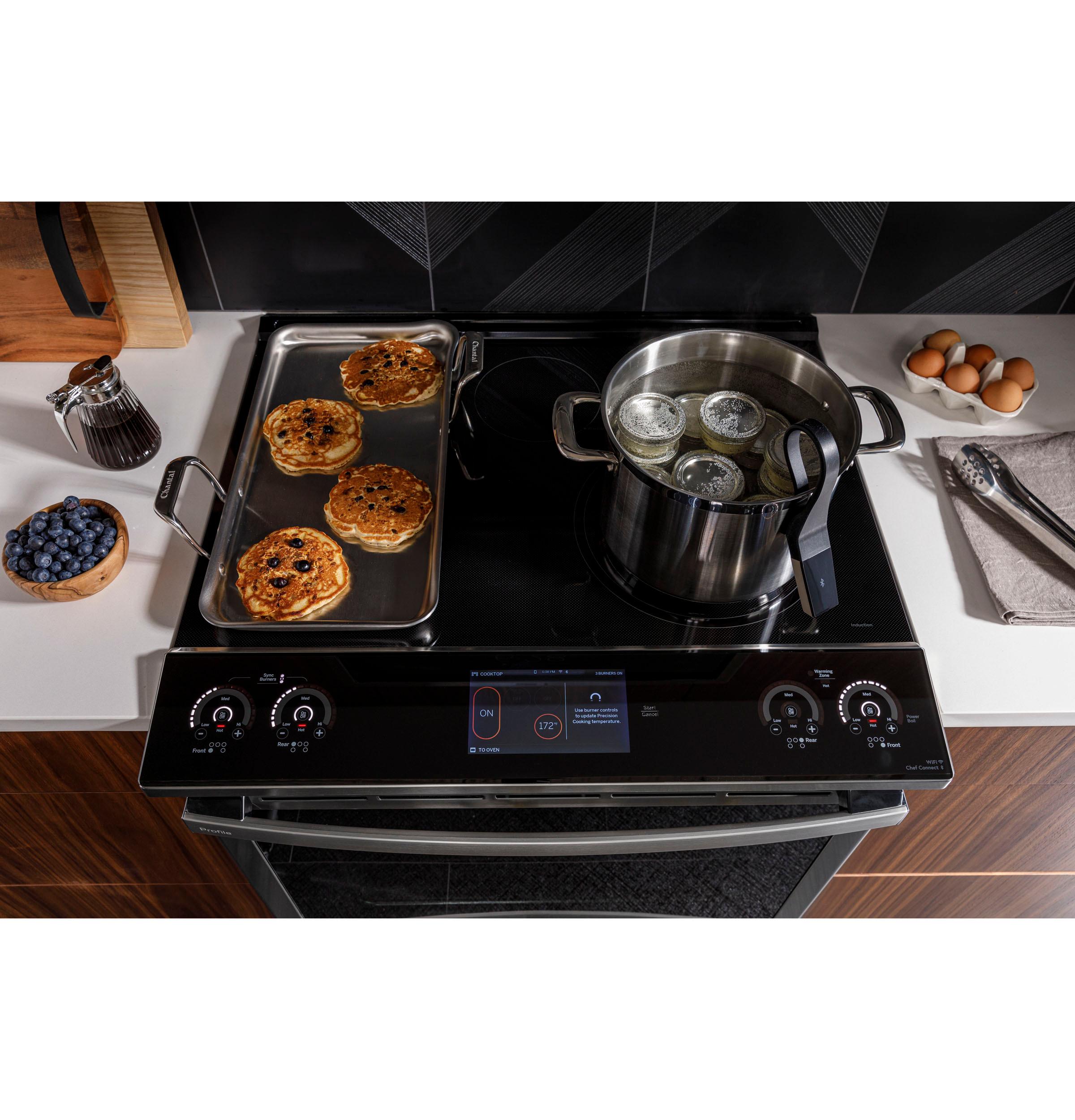 PHS93EYPFS GE Profile™ ENERGY STAR® 30" Smart Slide-In Fingerprint Resistant Front-Control Induction and Convection Range with No Preheat Air Fry