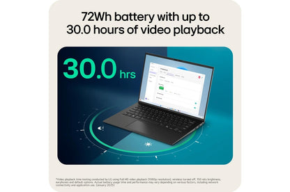 14Z90TGAAB2U1 LG gram 14 Inch, Thin and Lightweight Laptop, Windows 11 Home, Intel® Core™ Ultra 5, 16GB RAM, 512GB SSD, Black