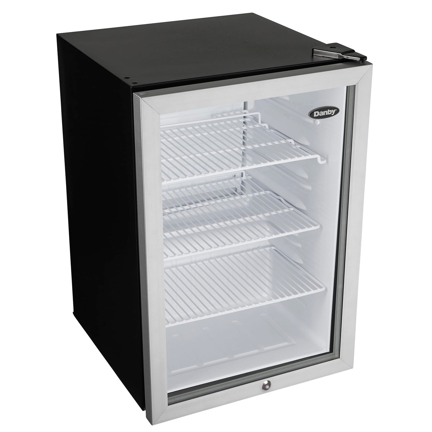 DAG026A2BDB Danby 2.6 cu. ft. Compact Glass Door Fridge in Platinum