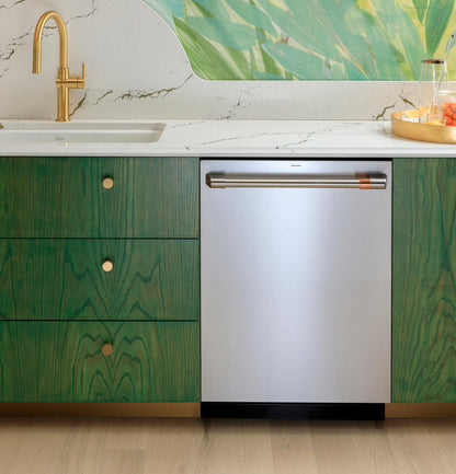 Cafe CDT888P2VS1 CAF(EBACK)™ CustomFit ENERGY STAR Stainless Interior Smart Dishwasher with Ultra Wash Top Rack and Dual Convection Ultra Dry, LED Lights, 39 dBA