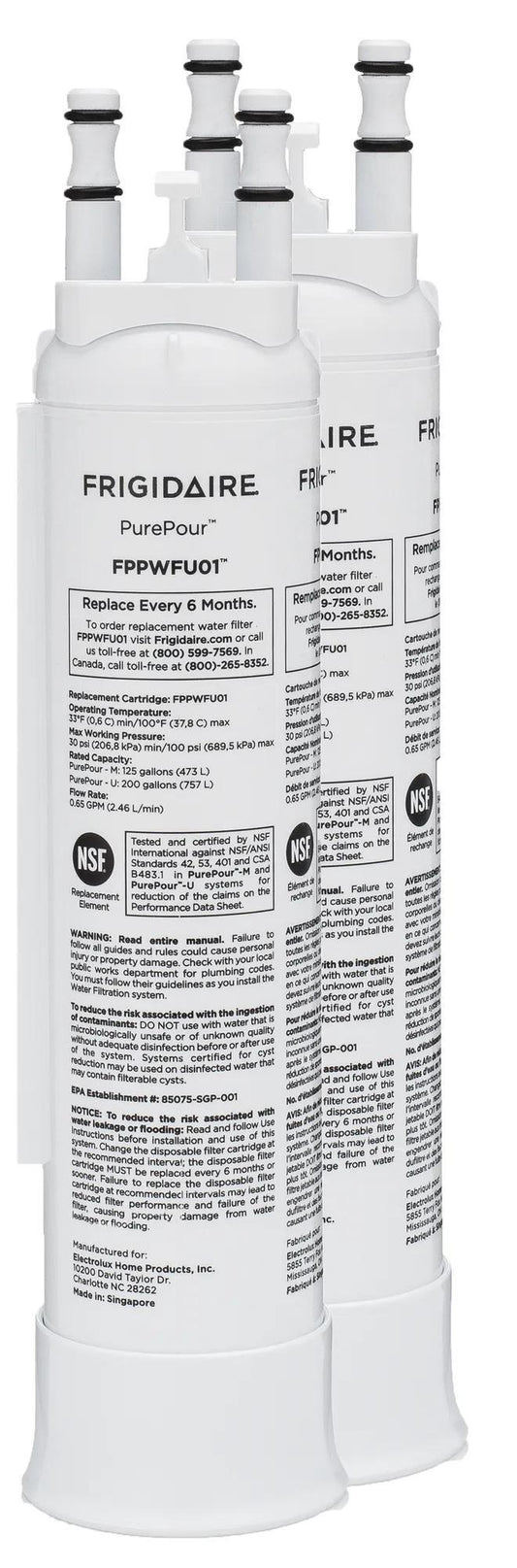 Frigidaire FPPWFU012PAK PurePour™ Water and Ice Refrigerator Filter PWF-1™ - Set of 2
