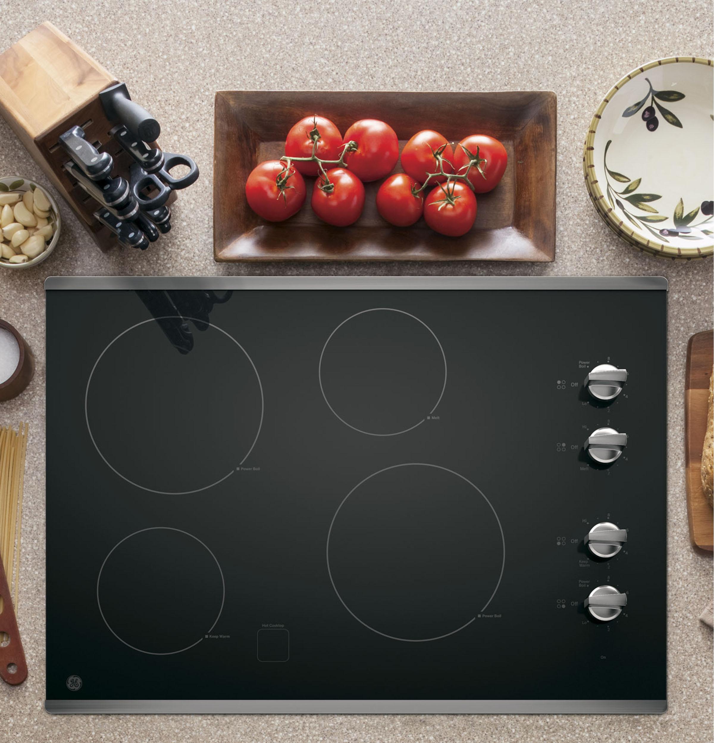 JP3030SWSS GE® 30" Built-In Knob Control Electric Cooktop