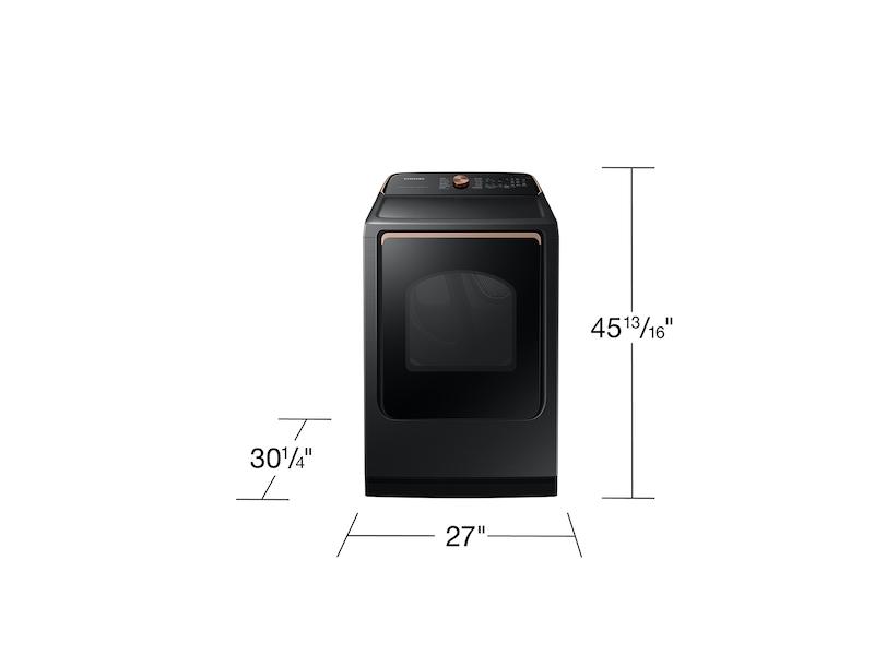 Samsung 7.4 cu. ft. Smart Electric Dryer with Pet Care Dry and Steam Sanitize  in Brushed Black