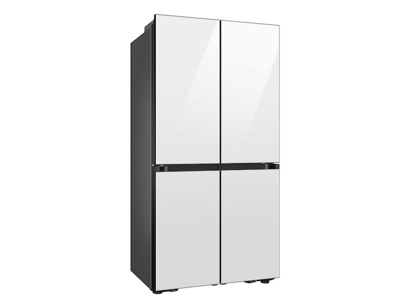 Samsung Bespoke Counter Depth 4-Door Flex™ Refrigerator (23 cu. ft.) with Beverage Center™ in White Glass - (with Customizable Door Panel Colors)