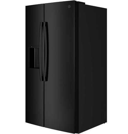 GSE28NGYBB GE® ENERGY STAR® 27.9 Cu. Ft. Side-By-Side Refrigerator with Extra Tall Dispenser and In-Door Icemaker