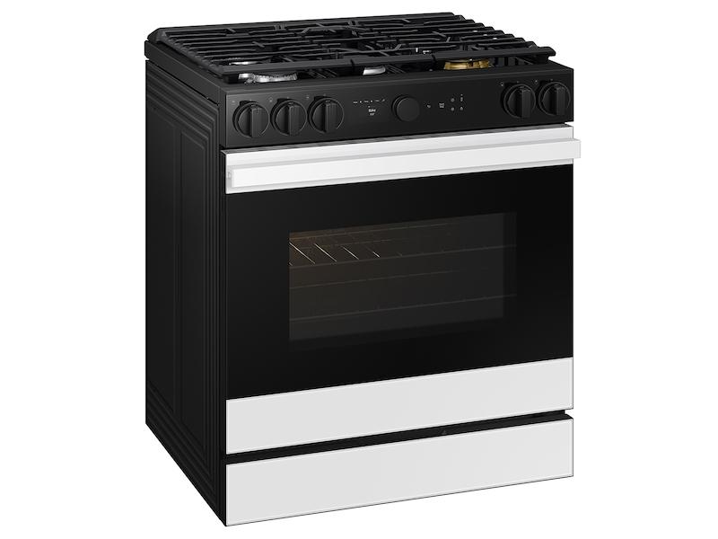 Samsung NSG6DB850012 Bespoke 6.0 cu. ft. Smart Slide-In Gas Range with Air Sous Vide & Air Fry in White Glass