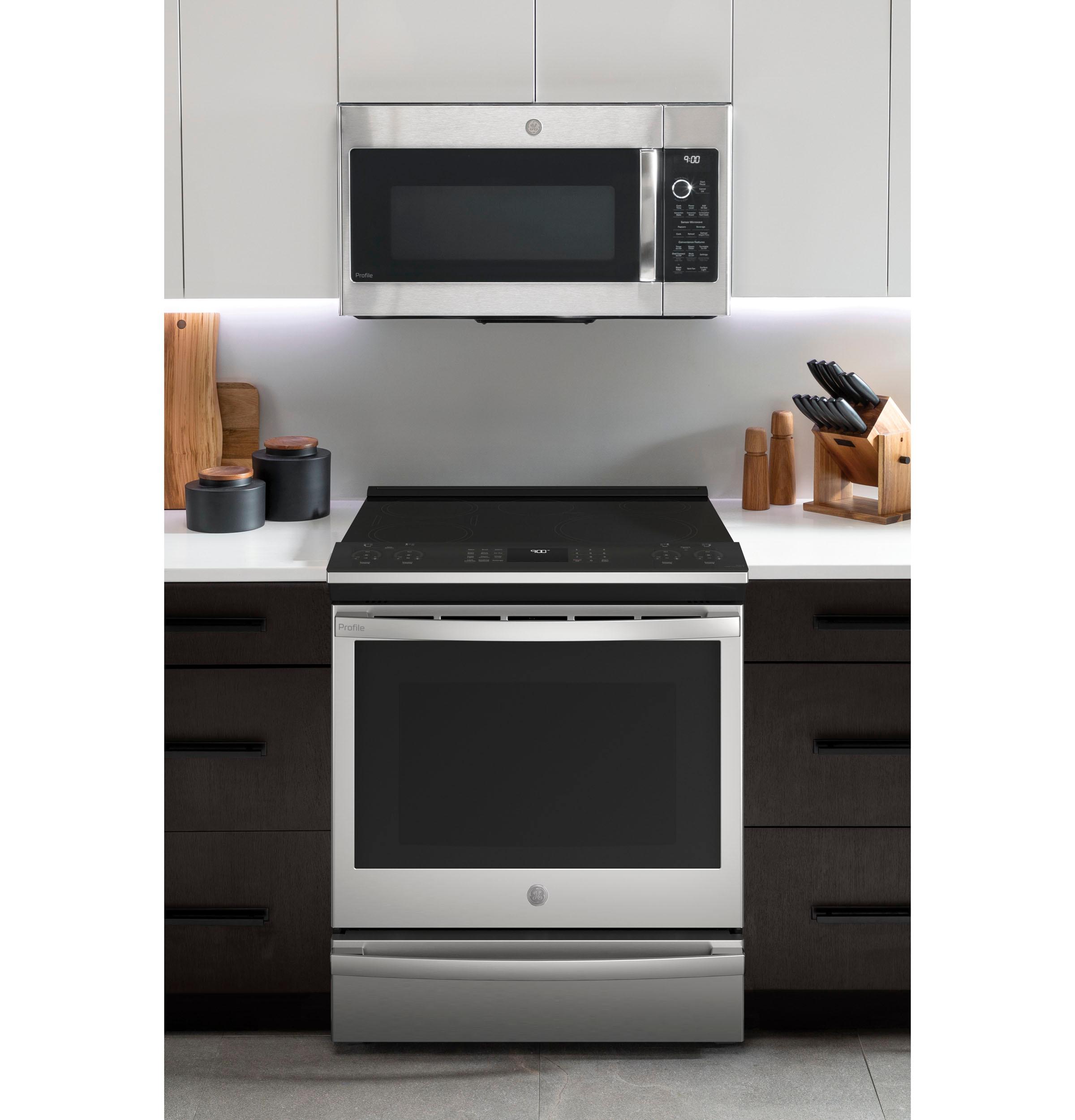 PHS93EYPFS GE Profile™ ENERGY STAR® 30" Smart Slide-In Fingerprint Resistant Front-Control Induction and Convection Range with No Preheat Air Fry