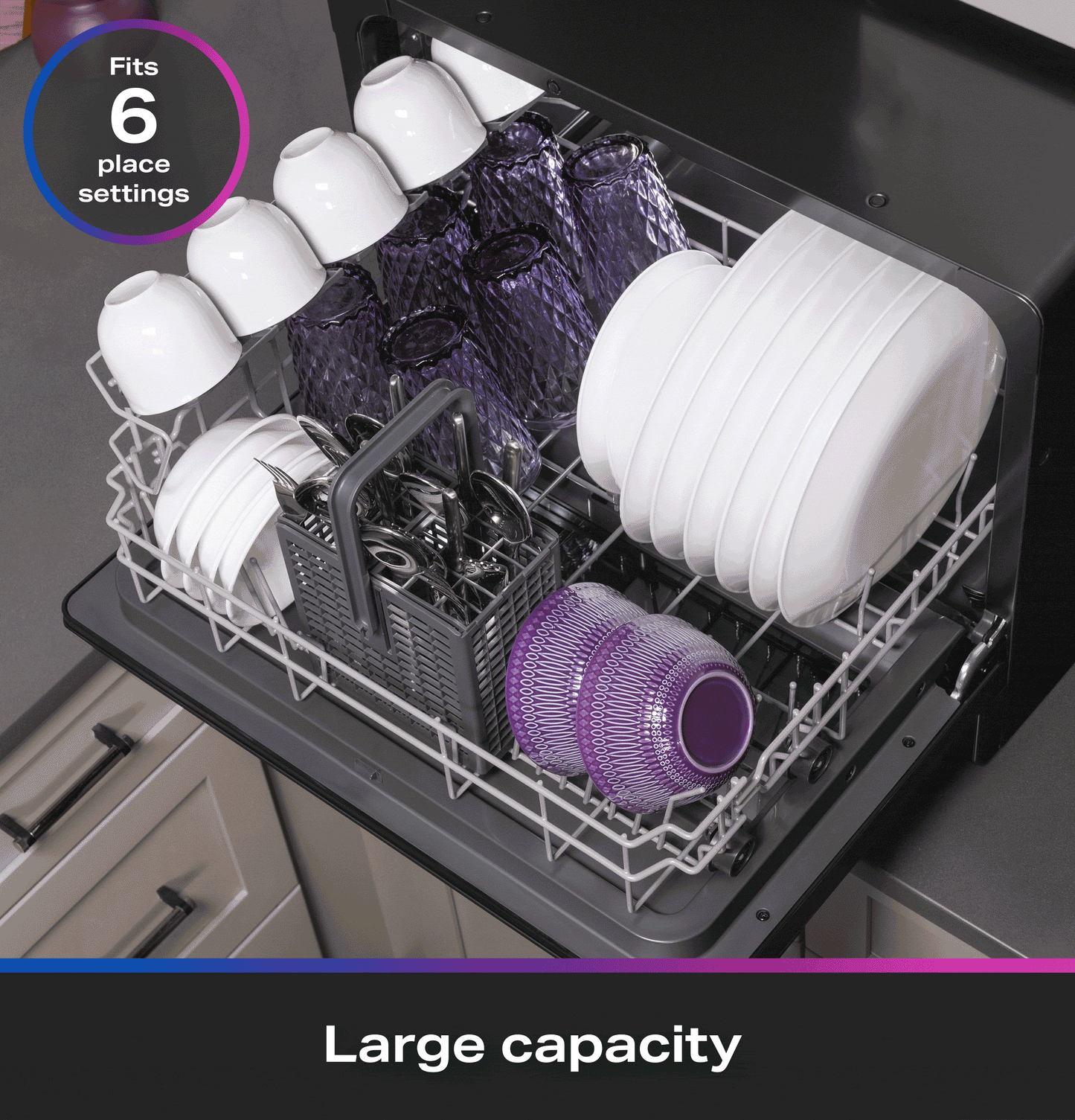 PZF560HGWBB GE Profile™ ENERGY STAR® Smart Compact Dishwasher for Countertop or Built-In