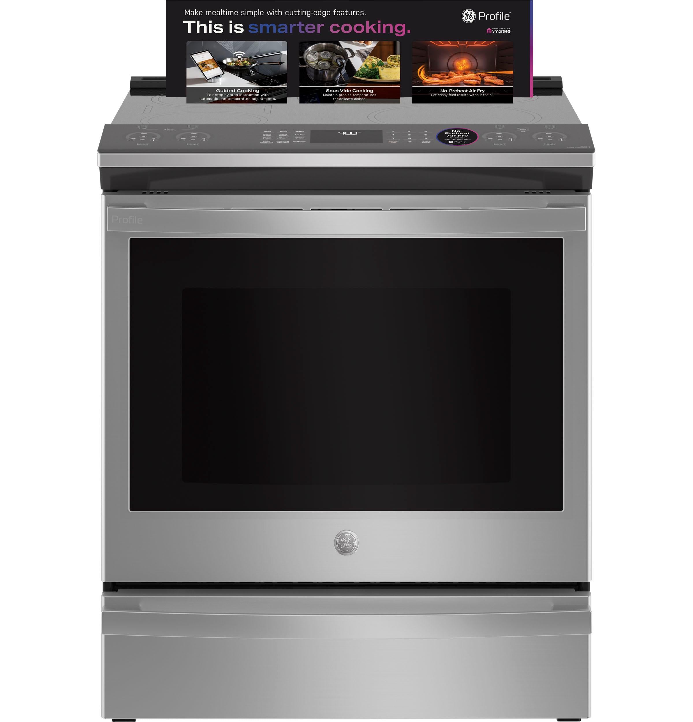 PHS93EYPFS GE Profile™ ENERGY STAR® 30" Smart Slide-In Fingerprint Resistant Front-Control Induction and Convection Range with No Preheat Air Fry