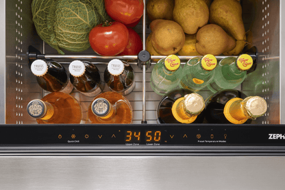 Zephyr PRRD24C2ASOD Presrv Refrigerator Drawers, 24in Compact, Outdoor, SS, 2 Zone