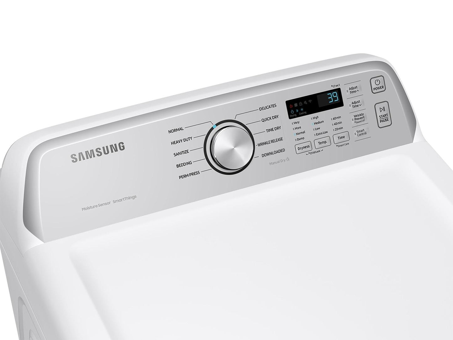 Samsung DVE47CG3500W Top Load Electric Dryer Wi-Fi & SmartThings  Sensor Dry  7.4 cu.ft.