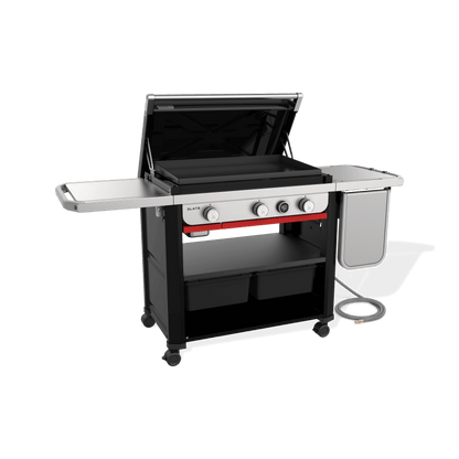 Weber 1500420 Slate® 30" Rust-Resistant Griddle with Extendable Side Table (Natural Gas) - Black