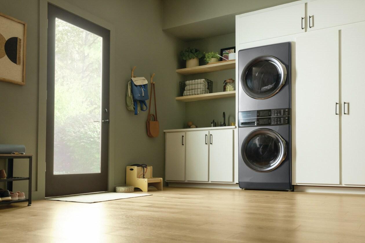 Electrolux ELTE7600AT Laundry Tower Single Unit Front Load 4.5 Cu. Ft. Washer & 8 Cu. Ft. Electric Dryer