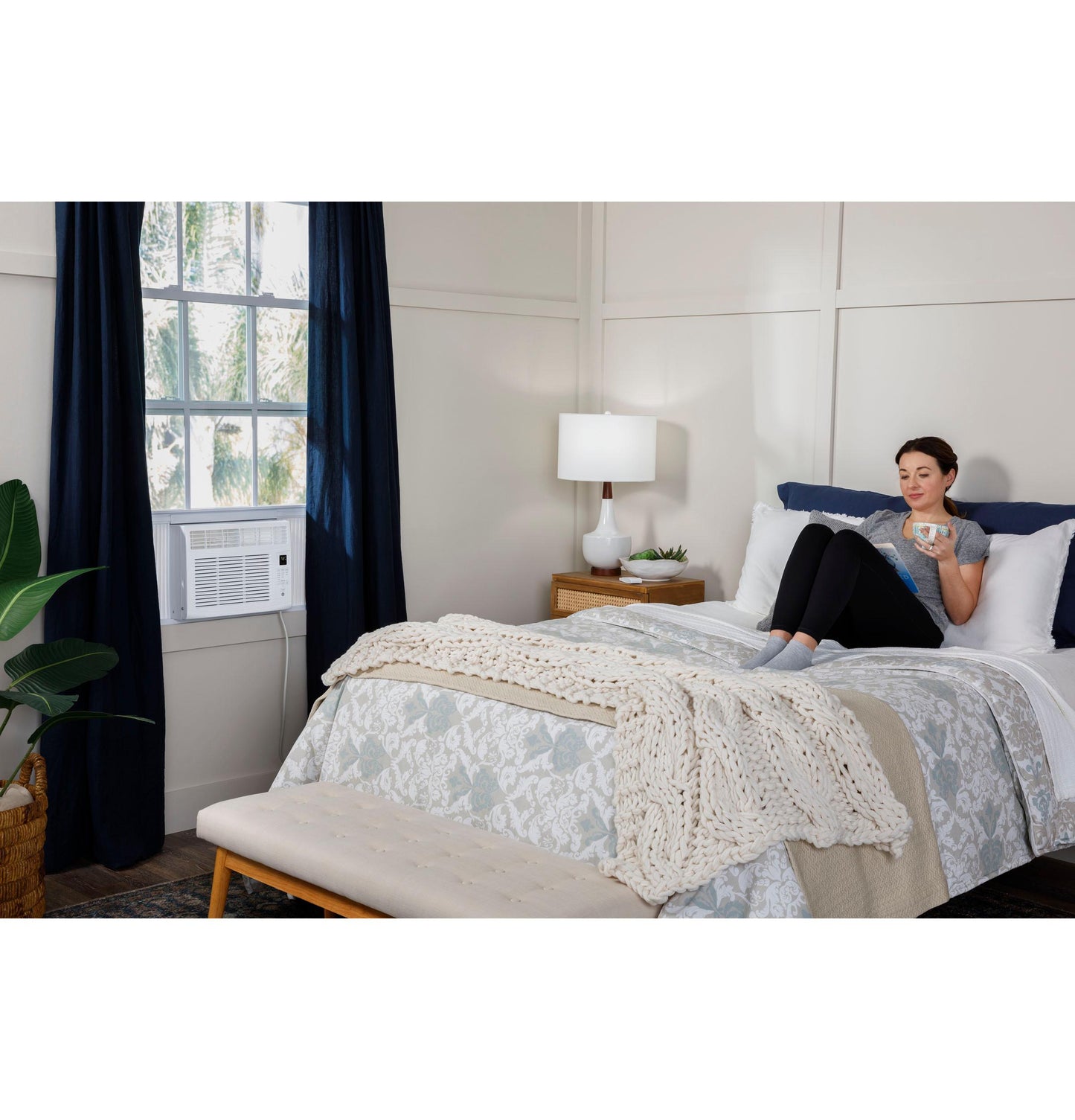 AHW05LZ GE® 5,000 BTU Electronic Window Air Conditioner for Small Rooms up to 150 sq ft. in White size 12 9/16 H x 16 7/16 W x 15 D